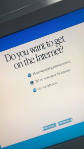 Computer that asks if you want to online.